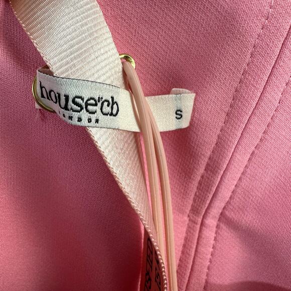 House of CB NWT Leonida Dianthus Corset Mini Dress S French Pink Slim Minimalist - Picture 10 of 12